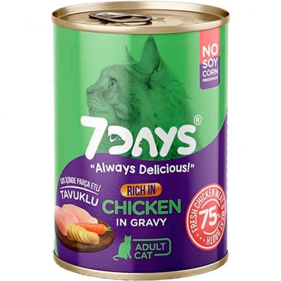 7 DAYS KEDİ KONSERVESİ - TAVUKLU 415 GR.