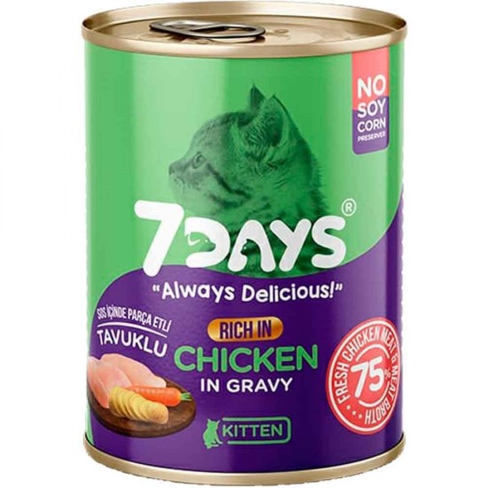 7 DAYS YAVRU KEDİ KONSERVESİ - TAVUK ETLİ 415 GR