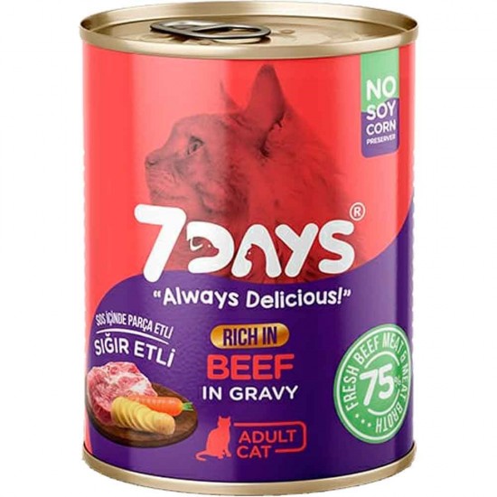 7 DAYS KEDİ KONSERVESİ - SIĞIR ETLİ 415 GR