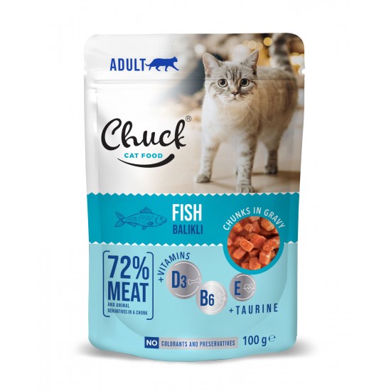 CHUCK KEDİ KONSERVESİ - BALIKLI 100 GR.