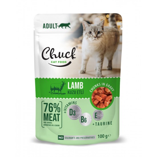 CHUCK KEDİ KONSERVESİ - KUZU ETLİ 100 GR.