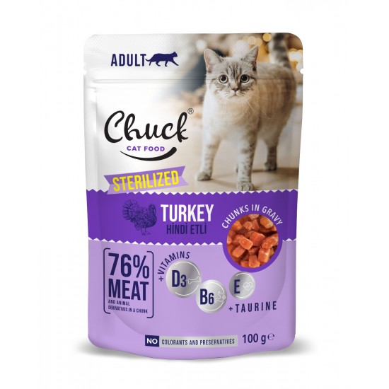 CHUCK KEDİ KONSERVESİ - HİNDİ ETLİ 100 GR.