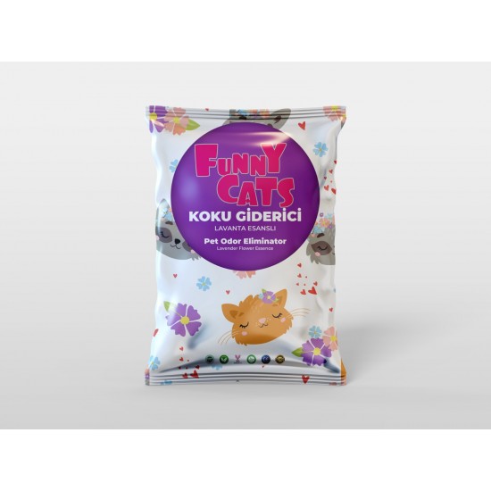 FUNNY CATS KEDİ BAKIM ÜRÜNLERİ - KOKU GİDERİCİ LAVANTA 25 GR. 25 Lİ.