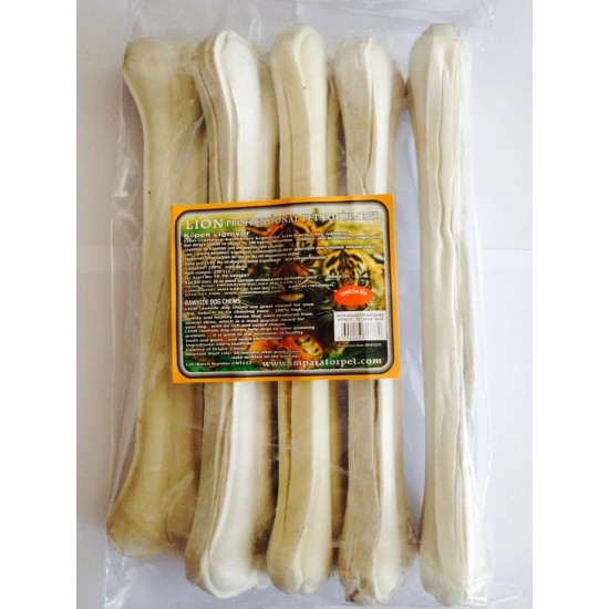 LION KÖPEK KEMİĞİ - BEYAZ PRES KEMİK 12'' 280-300GR. 5 Lİ