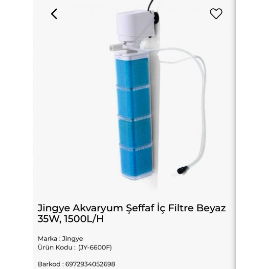 JINGYE İÇ FİLTRE - ŞEFFAF JY 6600F