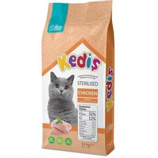 KEDİŞ KEDİ MAMASI - STERİL TAVUK 15 KG. 
