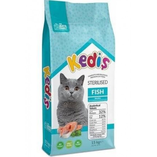 KEDİŞ KEDİ MAMASI - STERİL BALIKLI 15 KG. 