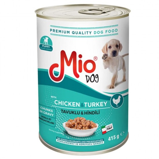 MIO KÖPEK KONSERVE - YAVRU TAVUKLU HİNDİLİ 415 GR.