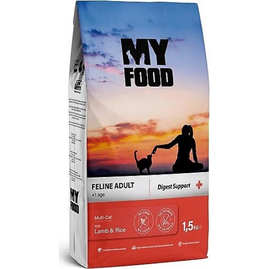 MY FOOD KEDİ MAMASI - KUZU ETLİ PİRİNÇLİ 1,5 KG.