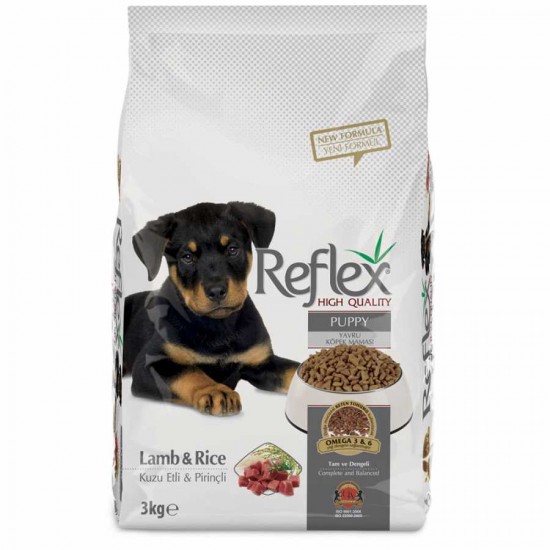 REFLEX YAVRU KÖPEK MAMASI - KUZU ETLİ PİRİNÇLİ 3 KG.