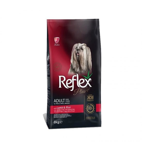 REFLEX KÖPEK MAMASI - PLUS KUZU ETLİ PİRİNÇLİ KÜÇÜK IRK 8  KG.