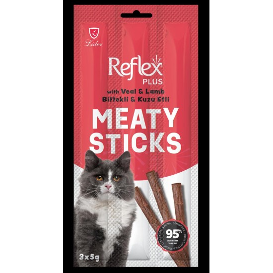 REFLEX KEDİ ÖDÜLÜ - STICKS BİFTEK KUZULU 3*5 GR.