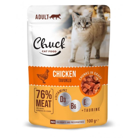 CHUCK KEDİ KONSERVESİ -  TAVUKLU 100 GR.