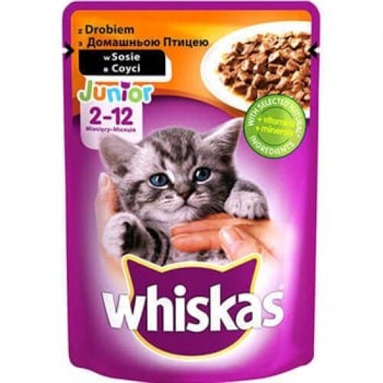 WHISKAS YAVRU KEDİ KONSERVESİ - KÜMES HAYVANLI 100 GR.