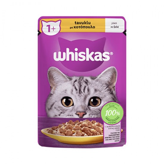 WHISKAS KEDİ KONSERVESİ - TAVUKLU 85 GR.